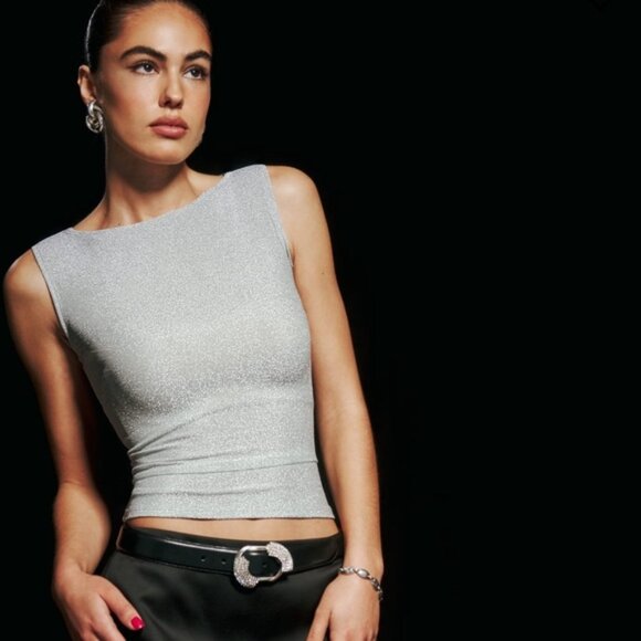 Reformation Dusk Knit Top | Moonlight Sparkle |size M - Picture 1 of 6